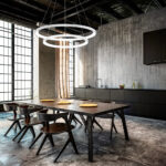 Spacious kitchen with dining room in loft flat